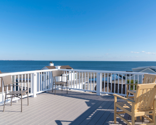 rooftop deck with ocean view in Fairfield County, Connecticut by Raymond Design Builders