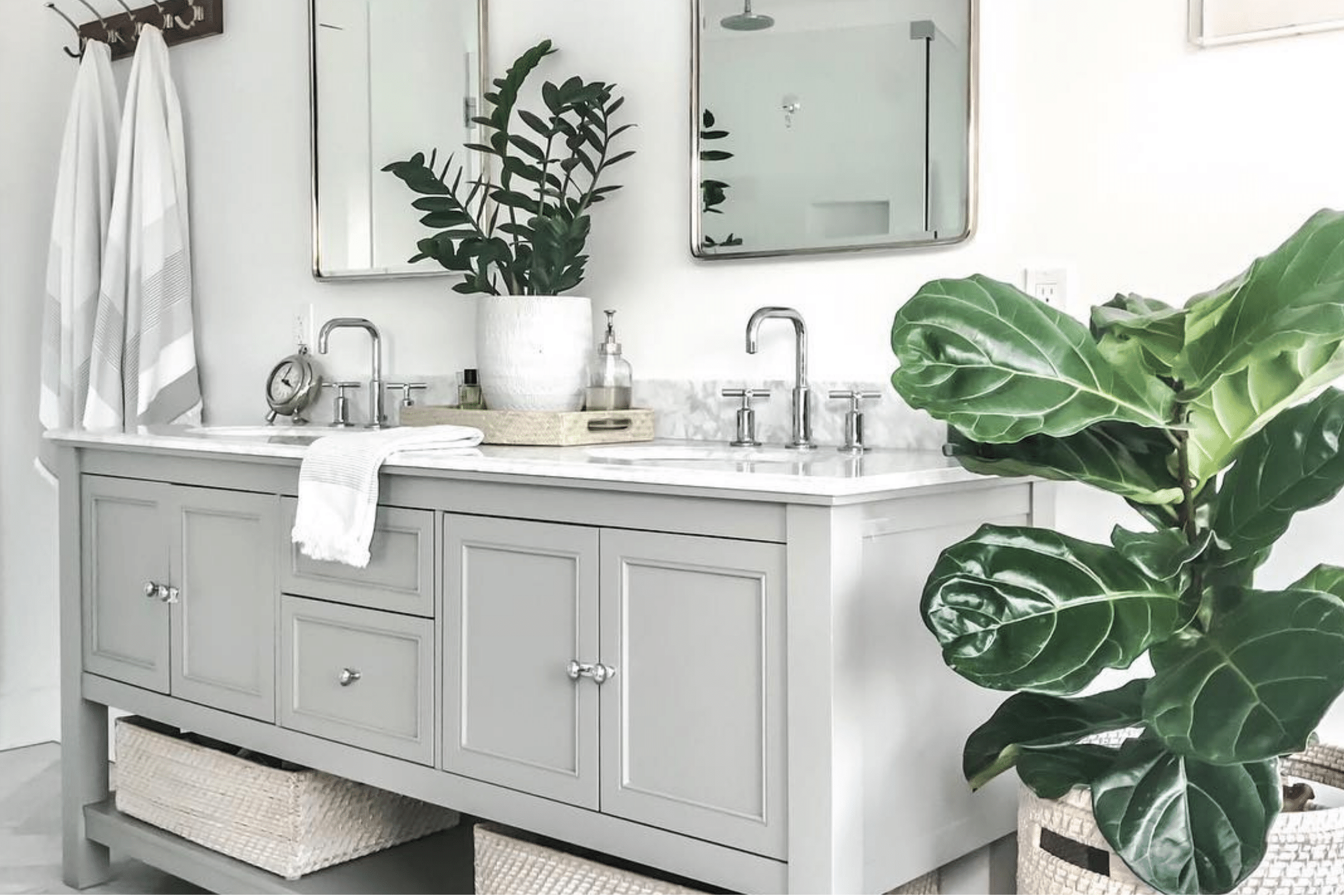 Grey Cabinets with Under Sink Storage Grey Cabinets with Under Sink Storage