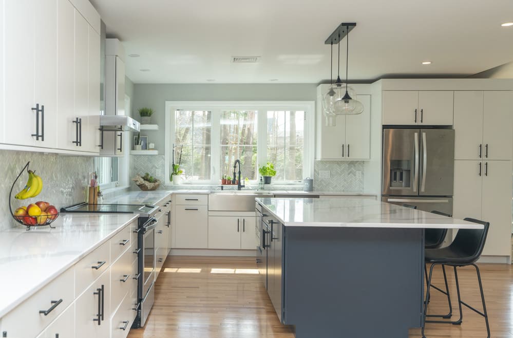 Hanford drive kitchen remodel with blue island by raymond design builders