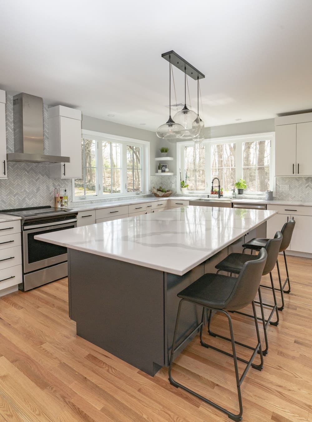 white kitchen island in new kitchen by raymond white kitchen island in new kitchen by raymond