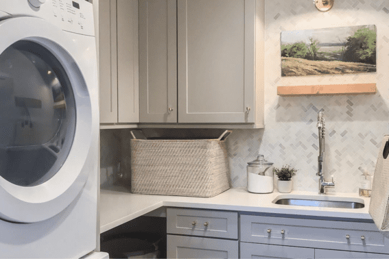 Washroom Sink and Laundry in Fairfield County, Connecticut by Raymond Design Builder